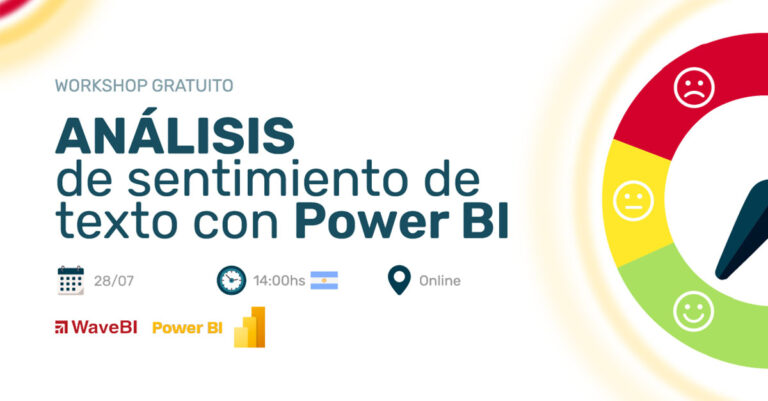 Portada de workshop "Análisis de sentimientos con Power BI" brindado por WaveBI